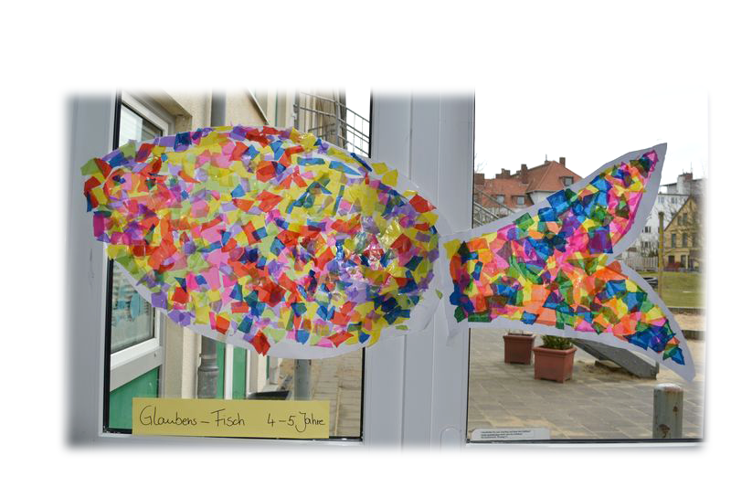 Fisch gebastelt von den Kita-Kindern der Ellhornstraße